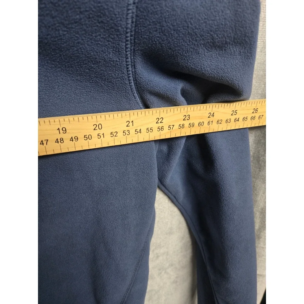 Eddie Bauer Mens Blue Quarter Zip Fleece Pullover Mock Neck Sweater Large